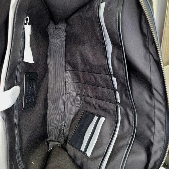 😘 NWT Coach 2 SET Laptop Bag Briefcase Wallet Designer Signature Embossed - Picture 10 of 14